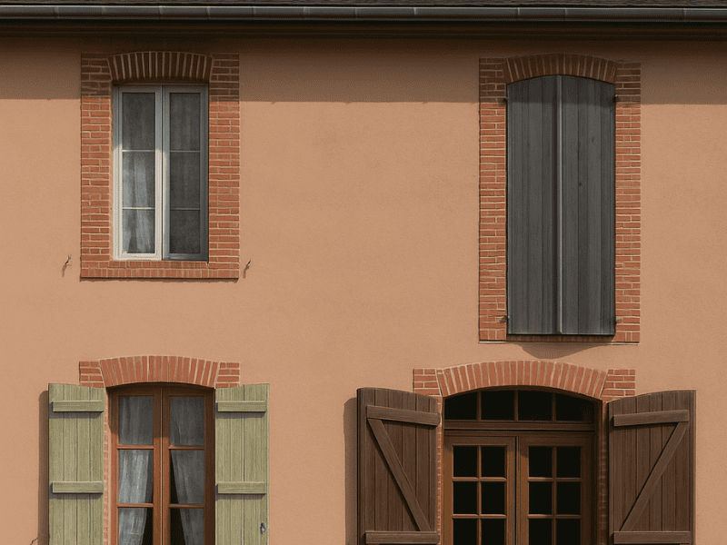 Décoration de façade avec briques et enduit à Pau