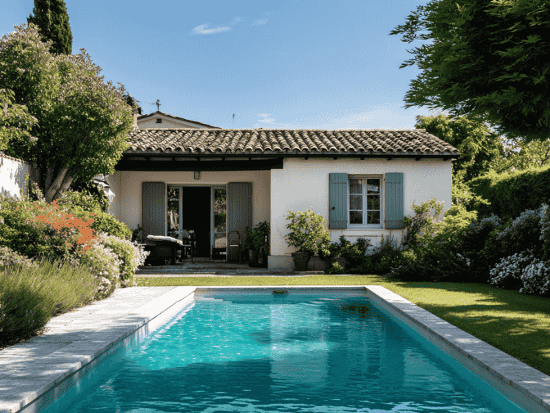Travaux de façade avec rénovation de maison a volets gris près d'Orthez